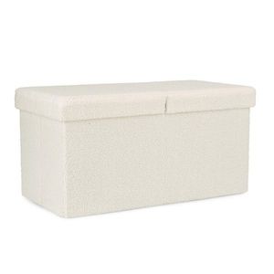 Taburet Joris, Bizzotto, 76x38x38 cm, poliester Boucle, alb imagine