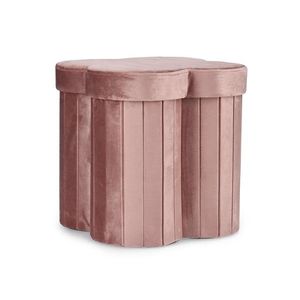 Taburet cu spatiu de depozitare Jocelyn, Bizzotto, 40x40x40 cm, MDF/catifea, roz antic imagine