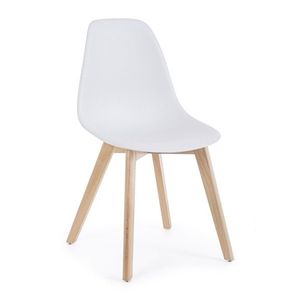 Scaun System, Bizzotto, 51.5x46.5x86 cm, lemn de fag/polipropilena, alb imagine