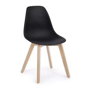 Scaun System, Bizzotto, 51.5x46.5x86 cm, lemn de fag/polipropilena, negru imagine
