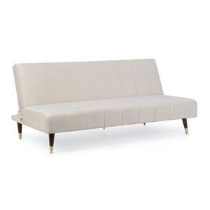 Canapea 3 locuri Alma, Bizzotto, 180x88x82 cm, lemn de eucalipt/catifea, bej imagine