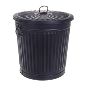 Cos de gunoi London, Bizzotto, D36x37 cm, 35L, zinc galvanizat, negru imagine