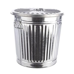 Cos de gunoi London, Bizzotto, D36x37 cm, 35L, zinc galvanizat, argintiu imagine