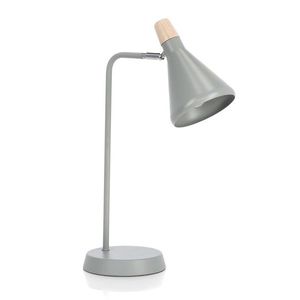 Lampa de masa Brill, Bizzotto, 26.5x15x46 cm, 1 x E14, 25W, otel/lemn de pin, gri imagine