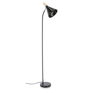 Lampadar Brill, Bizzotto, 31x20x148 cm, 1 x E27, 25W, otel/lemn de pin, negru imagine