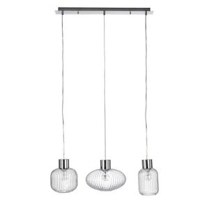 Lustra Showy, Bizzotto, 85x30x120 cm, 3 x E27, 60W, otel/sticla, transparent/argintiu imagine