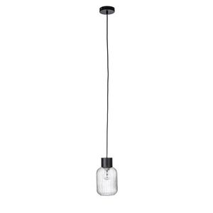 Lustra Showy, Bizzotto, D15x120 cm, 1 x E27, 60W, otel/sticla, transparent/negru imagine