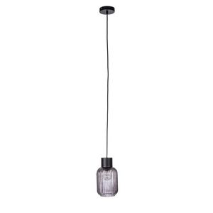 Lustra Showy, Bizzotto, D15x120 cm, 1 x E27, 60W, otel/sticla, gri/negru imagine