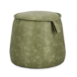 Taburet Rudina, Bizzotto, D52x44 cm, MDF/piele ecologica, verde oliv imagine
