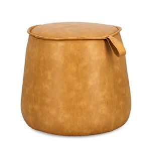 Taburet Rudina, Bizzotto, D52x44 cm, MDF/piele ecologica, galben mustar imagine