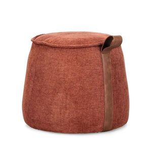 Taburet Anila, Bizzotto, D50x41.5 cm, MDF/poliester Chenille, ghimbir imagine