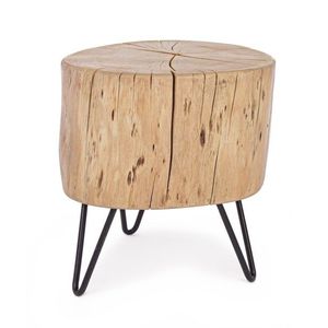 Taburet Artur, Bizzotto, 35x33x41 cm, lemn de salcam/otel, natural imagine