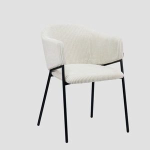 Scaun Prazer, Homla, 60.5x55x78 cm, metal/catifea din poliester, bej imagine