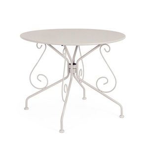 Masa pentru gradina Etienne, Bizzotto, D90x72 cm, otel, invelis e-coating, finisaj mat, grej imagine