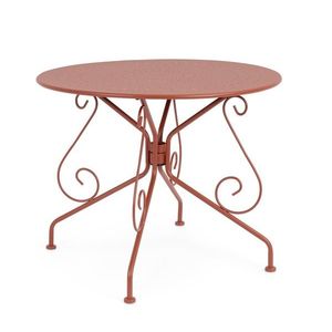 Masa pentru gradina Etienne, Bizzotto, D90x72 cm, otel, invelis e-coating, finisaj mat, rosu picant imagine