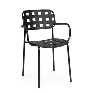 Scaun pentru gradina Clover, Bizzotto, 52x54x80 cm, otel tratat pentru exterior, negru imagine