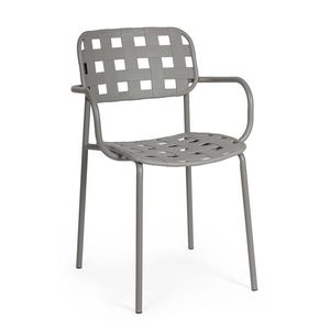 Scaun pentru gradina Clover, Bizzotto, 52x54x80 cm, otel tratat pentru exterior, gri imagine