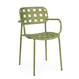 Scaun pentru gradina Clover, Bizzotto, 52x54x80 cm, otel tratat pentru exterior, verde turtle imagine
