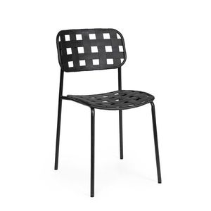 Scaun pentru gradina Clover, Bizzotto, 52x40x80 cm, otel tratat pentru exterior, negru imagine