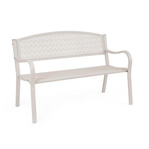 Banca pentru gradina/terasa Lizette, Bizzotto, 123x55x84 cm, otel, invelis e-coating, finisaj mat, grej imagine