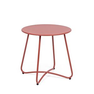 Masuta de cafea pentru gradina/terasa Austin, Bizzotto, D45x45 cm, otel, invelis e-coating, finisaj mat, teracota imagine
