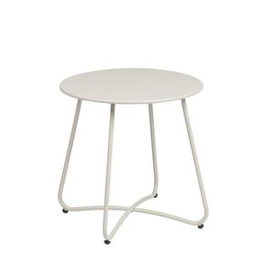 Masuta de cafea pentru gradina/terasa Austin, Bizzotto, D45x45 cm, otel, invelis e-coating, finisaj mat, crem imagine