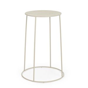 Masuta de cafea pentru gradina/terasa Austin, Bizzotto, D35x63 cm, otel, invelis e-coating, finisaj mat, crem imagine