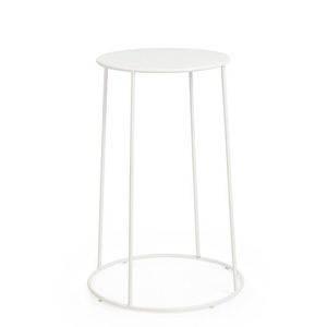Masuta de cafea pentru gradina/terasa Austin, Bizzotto, D35x63 cm, otel, invelis e-coating, finisaj mat, alb imagine