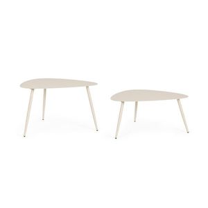 Set 2 masute de cafea pentru gradina/terasa Yvonne, Bizzotto, 77.5x73.5x45 cm, otel, invelis e-coating, finisaj mat, sampanie imagine