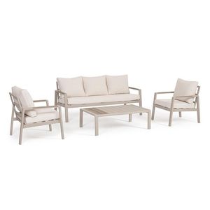 Set mobilier pentru gradina/terasa 4 piese Elna, Bizzotto, aluminiu/poliester impermeabil, bej imagine