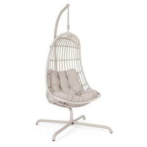 Leagan pentru gradina/terasa Phuket, Bizzotto, 134x134x202 cm, sezut pivotant, otel/fibre sintetice/poliester impermeabil, bej imagine