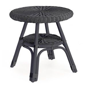 Masuta de cafea pentru gradina/terasa Alliss, Bizzotto, D52x52 cm, ratan/rachita, negru imagine