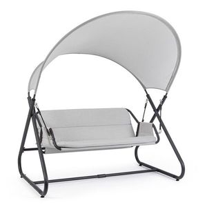Leagan cu 2 locuri Arkell Swing, Bizzotto, otel/mesh/textilena, gri imagine