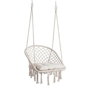 Hamac tip scaun Javier, Bizzotto, 88x69x130 cm, bumbac/poliester, alb imagine