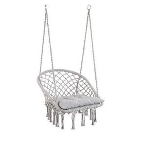 Hamac tip scaun Javier, Bizzotto, 88x69x130 cm, bumbac/poliester, gri imagine