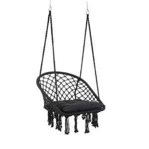 Hamac tip scaun Javier, Bizzotto, 88x69x130 cm, bumbac/poliester, negru imagine