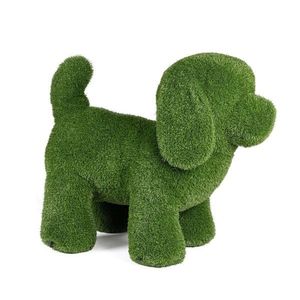 Figurina din iarba artificiala Dog, Bizzotto, 100x50x88 cm, polietilena, verde imagine