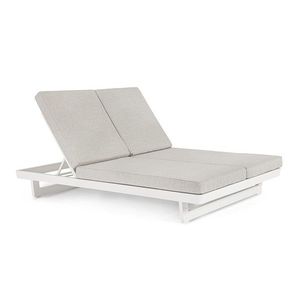 Sezlong cu perne 2 locuri Infinity, Bizzotto, 195x142x95 cm, aluminiu/tesatura impermeabila Ofelin, alb imagine
