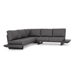Set coltar de gradina/terasa 2 piese Infinity, Bizzotto, aluminiu/tesatura impermeabila Ofelin, gri carbune imagine