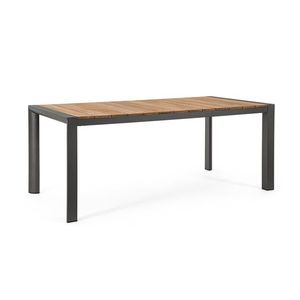 Masa pentru gradina Cameron, Bizzotto, 180x90x75 cm, aluminiu/lemn de tec, gri carbune imagine