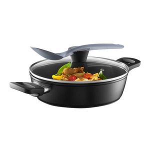 Tigaie adanca cu capac Alto, Ambition, 24 cm, aluminiu, negru imagine
