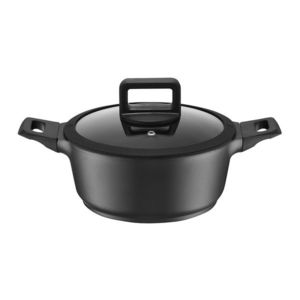 Oala cu capac Enzo, Ambition, 20 cm, 2.3 L, aluminiu, negru imagine