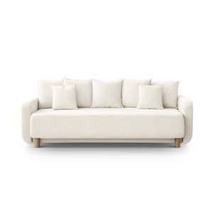 Canapea extensibila 3 locuri, cu lada depozitare, Elen-211, Micadoni Home, 231x106x86 cm, tesatura structurata chenille, ivoriu imagine