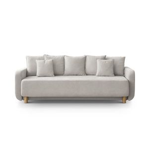 Canapea extensibila 3 locuri, cu lada depozitare, Elen-211, Micadoni Home, 231x106x86 cm, tesatura structurata chenille, bej imagine