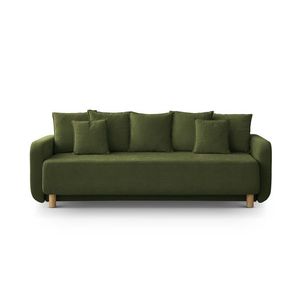 Canapea extensibila 3 locuri, cu lada depozitare, Elen-211, Micadoni Home, 231x106x86 cm, tesatura structurata chenille, verde imagine