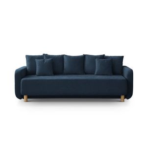 Canapea extensibila 3 locuri, cu lada depozitare, Elen-211, Micadoni Home, 231x106x86 cm, tesatura structurata chenille, albastru navy imagine