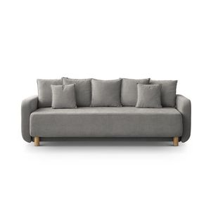 Canapea extensibila 3 locuri, cu lada depozitare, Elen-211, Micadoni Home, 231x106x86 cm, tesatura structurata chenille, gri imagine