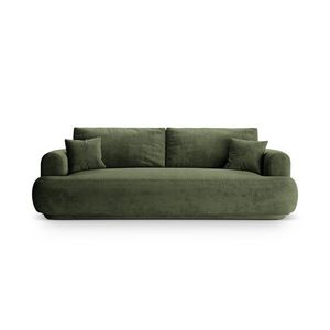 Canapea extensibila 3 locuri, Ella-120, Micadoni Home, 253x108x94 cm, catifea, verde imagine