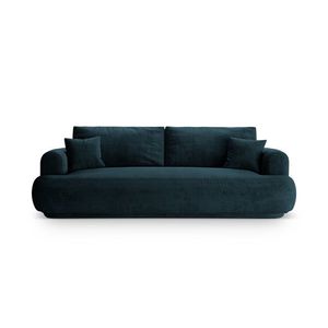 Canapea extensibila 3 locuri, Ella-120, Micadoni Home, 253x108x94 cm, catifea, petrol inchis imagine
