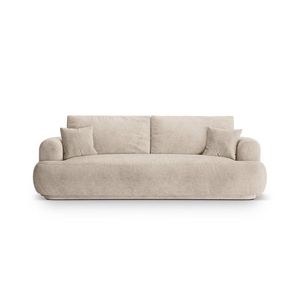 Canapea extensibila 3 locuri, Ella-193, Micadoni Home, 253x108x94 cm, tesatura structurata chenille, bej sand imagine